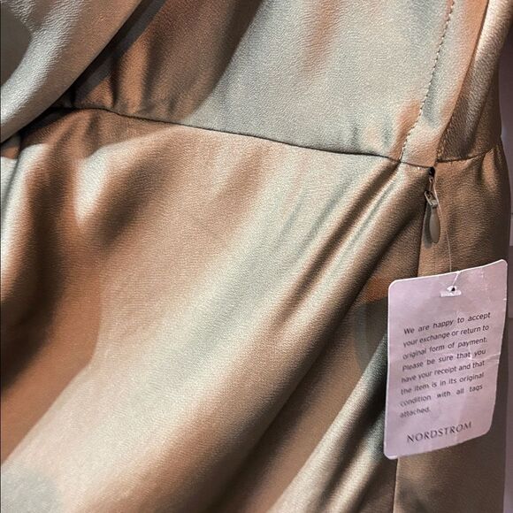 Jonathan Simkhai The Talita Draped Front Midi Dress in willow size 8 NWT $645 - Picture 9 of 9